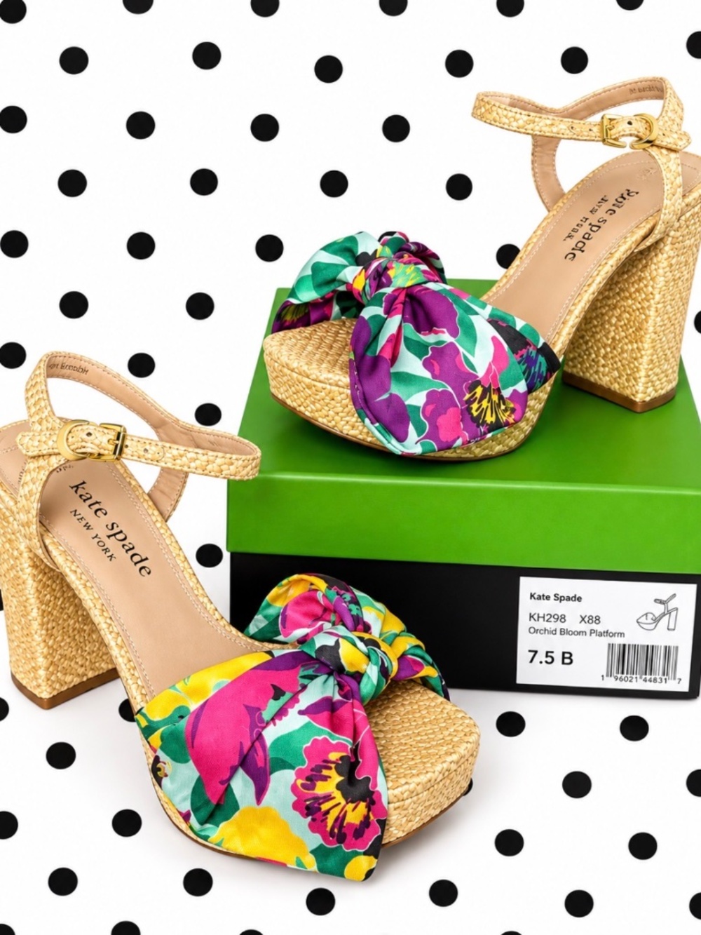 Kate Spade Lucie Orchid Bloom Platform Heels size 7.5